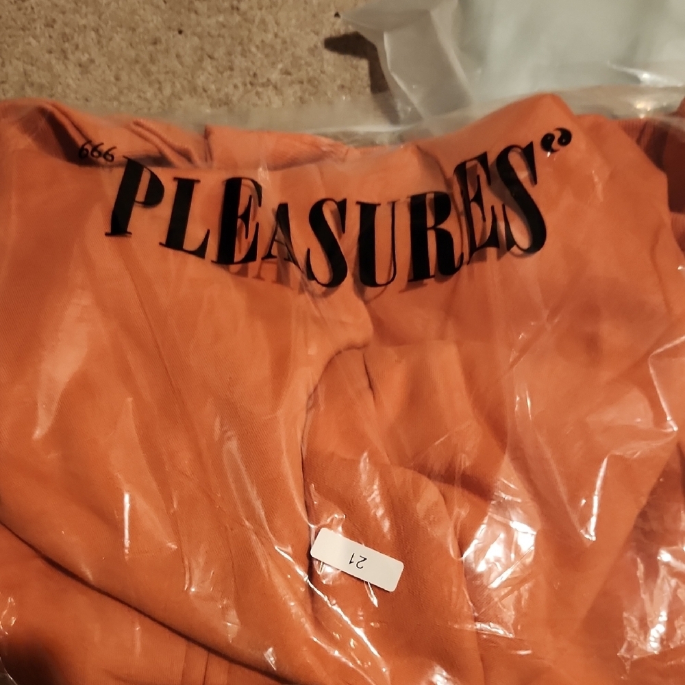 Pleasures Orange Zip Up Hoodie